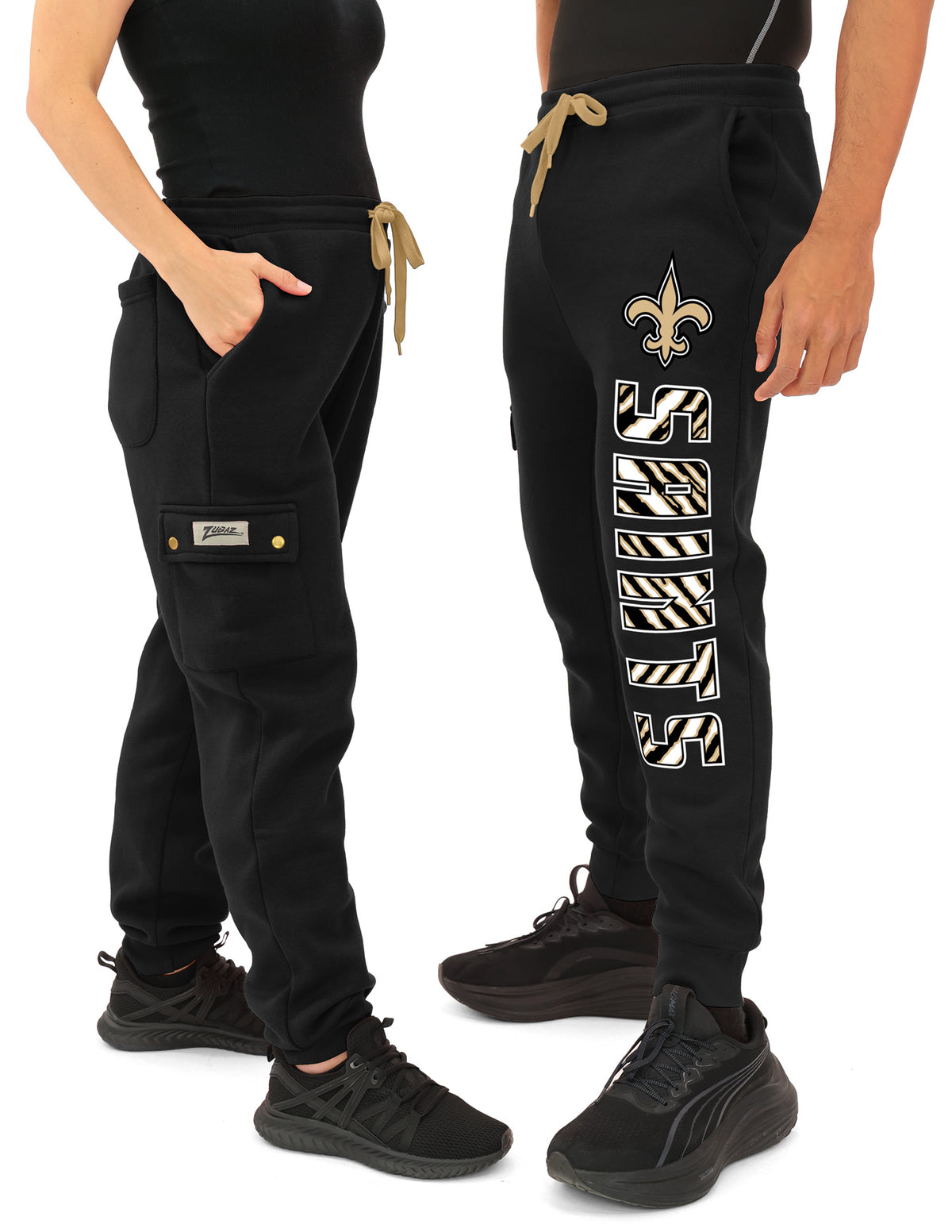 Zubaz NFL New Orleans Saints Men's Team Color Cargo Joggers