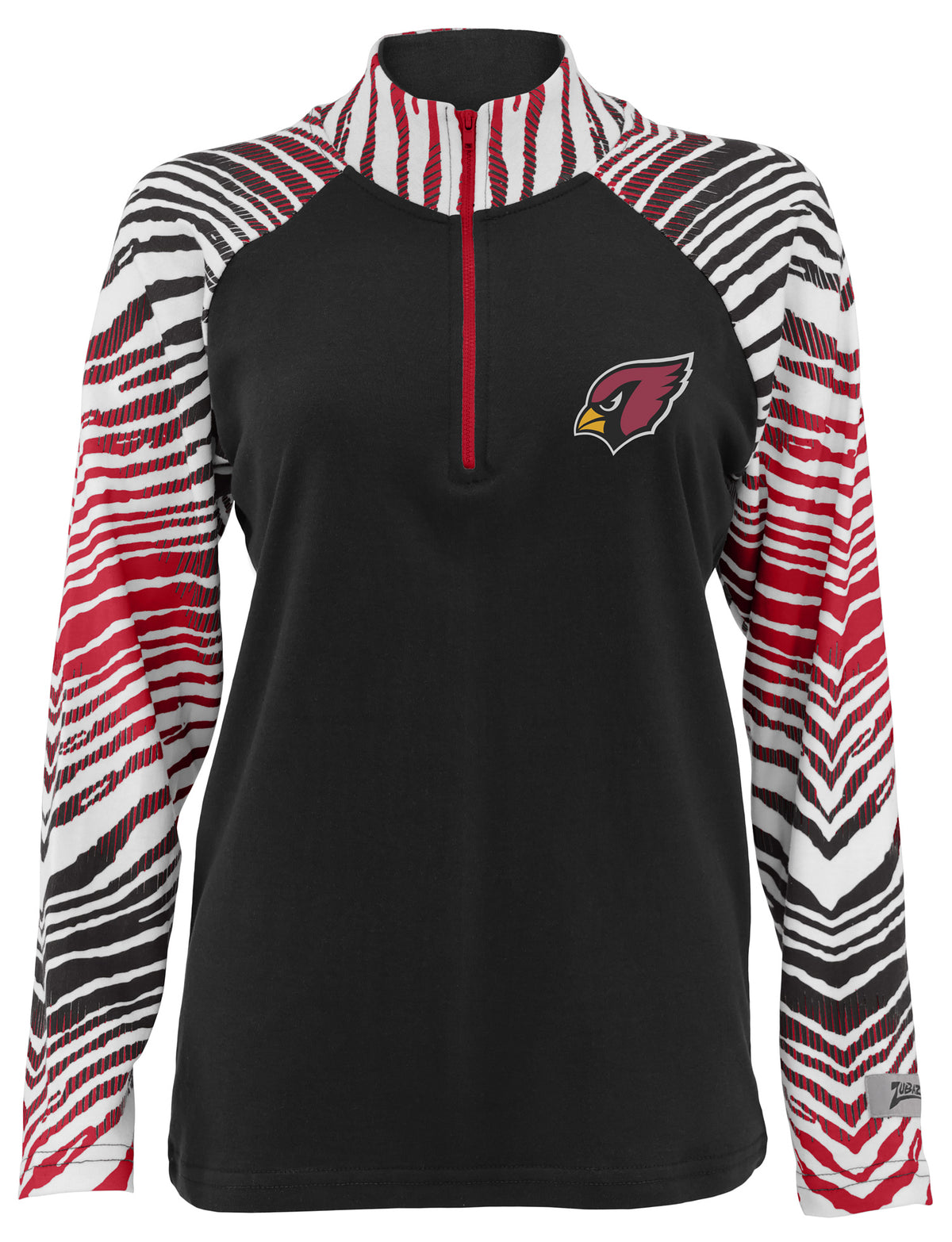 Zubaz NFL Women's Zebra Ombre Long Sleeve Quarter Zip Pullover - Arizona Cardinals