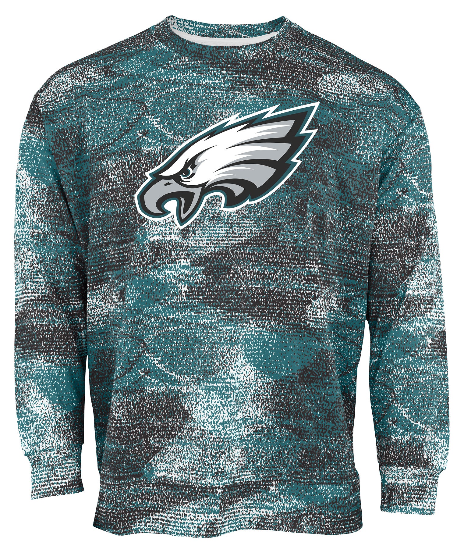 Zubaz NFL Men's Team Logo Static Crew Neck Sweatshirt Philadelphia Eagles