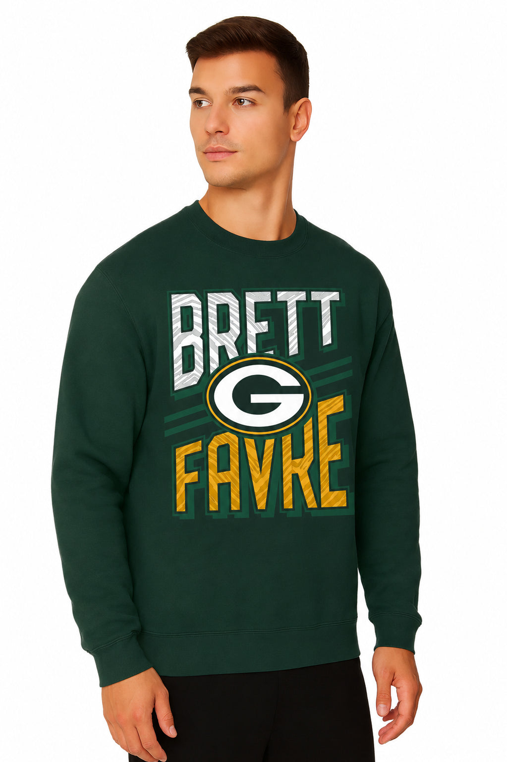 Zubaz NFL Legends Brett Favre Green Bay Packers Men's Legends Rise Up Crewneck Sweatshirt