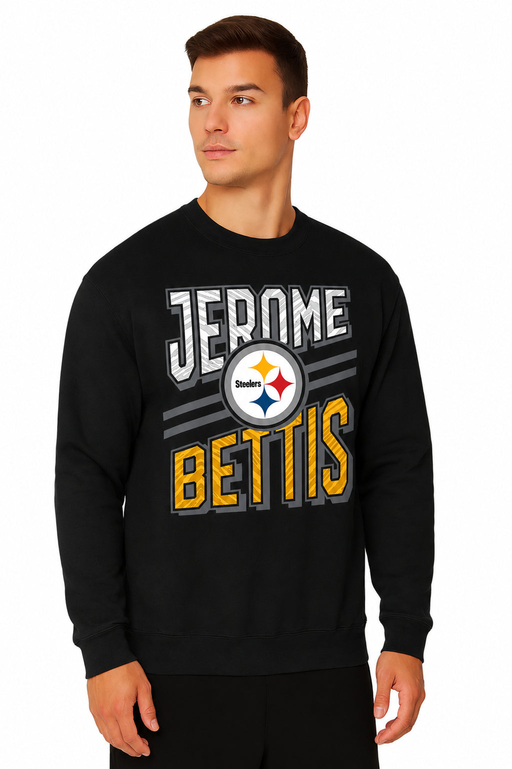 Zubaz NFL Legends Jerome Bettis Pittsburgh Steelers Men's Legends Rise Up Crewneck Sweatshirt