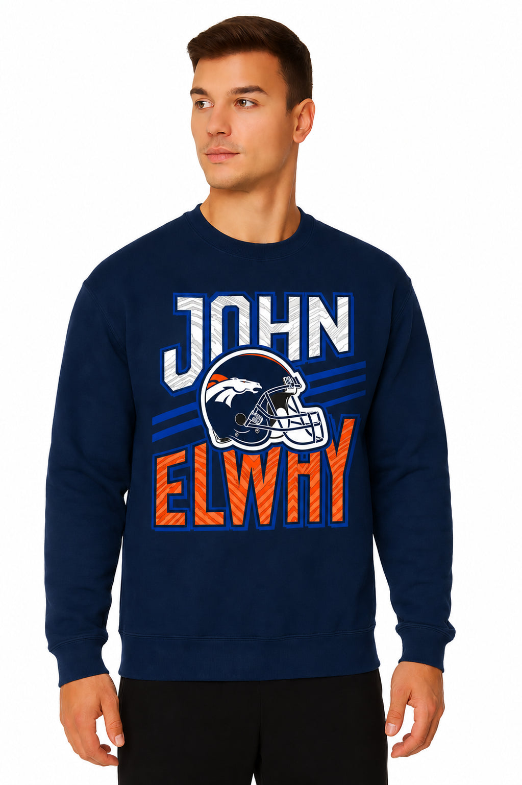 Zubaz NFL Legends John Elway Denver Broncos Men's Legends Rise Up Crewneck Sweatshirt