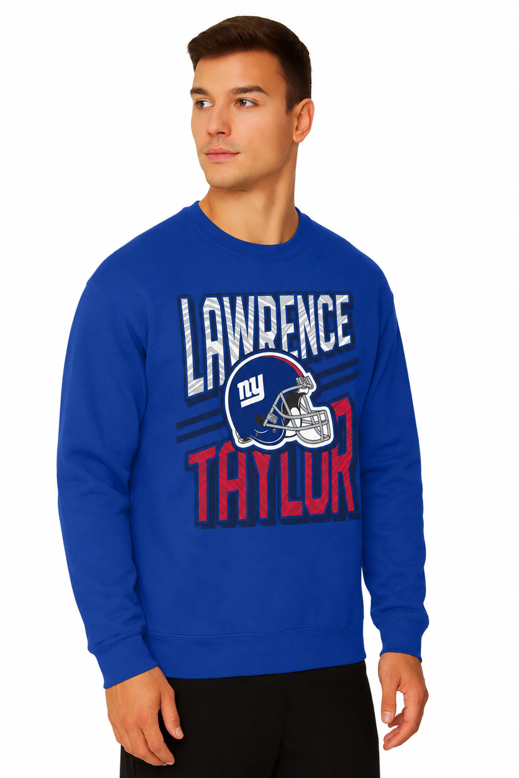 Zubaz NFL Legends Lawrence Taylor New York Giants Men's Legends Rise Up Crewneck Sweatshirt