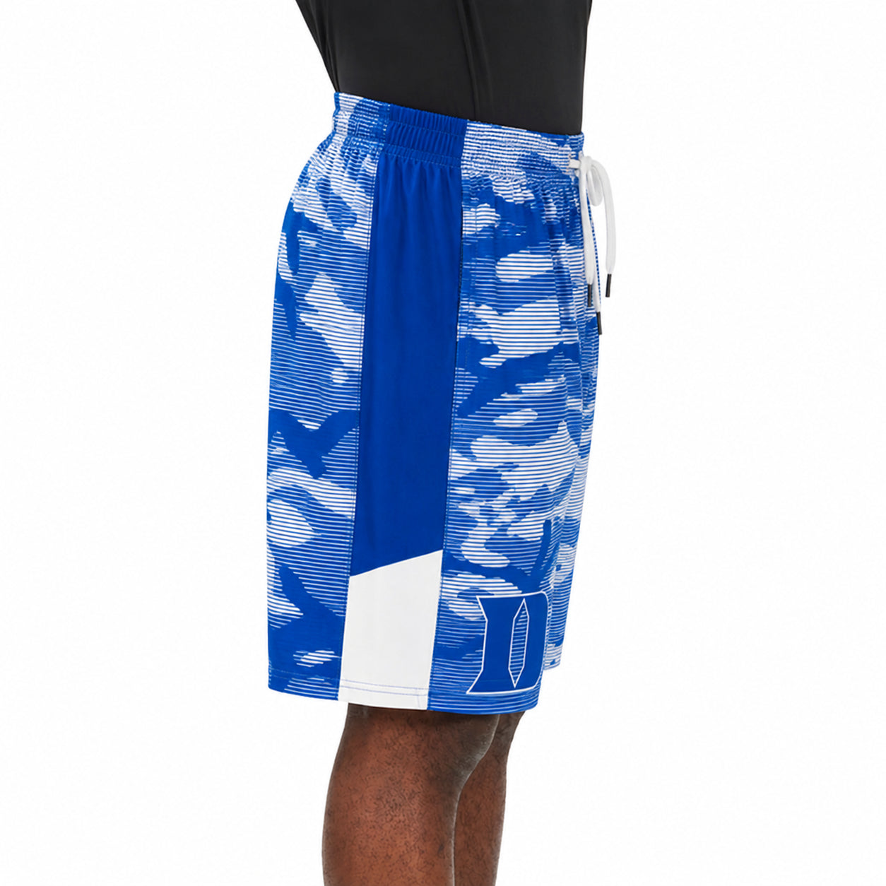 Zubaz NCAA Men's 9inch Primary Camo Line Shorts, Duke Blue Devils