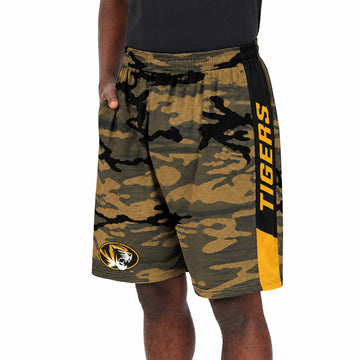 Zubaz NCAA Missouri Tigers Men's 9-Inch Primary Camo Lines Shorts