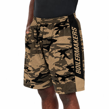 Zubaz NCAA Purdue Boilermakers Men's 9-Inch Primary Camo Lines Shorts