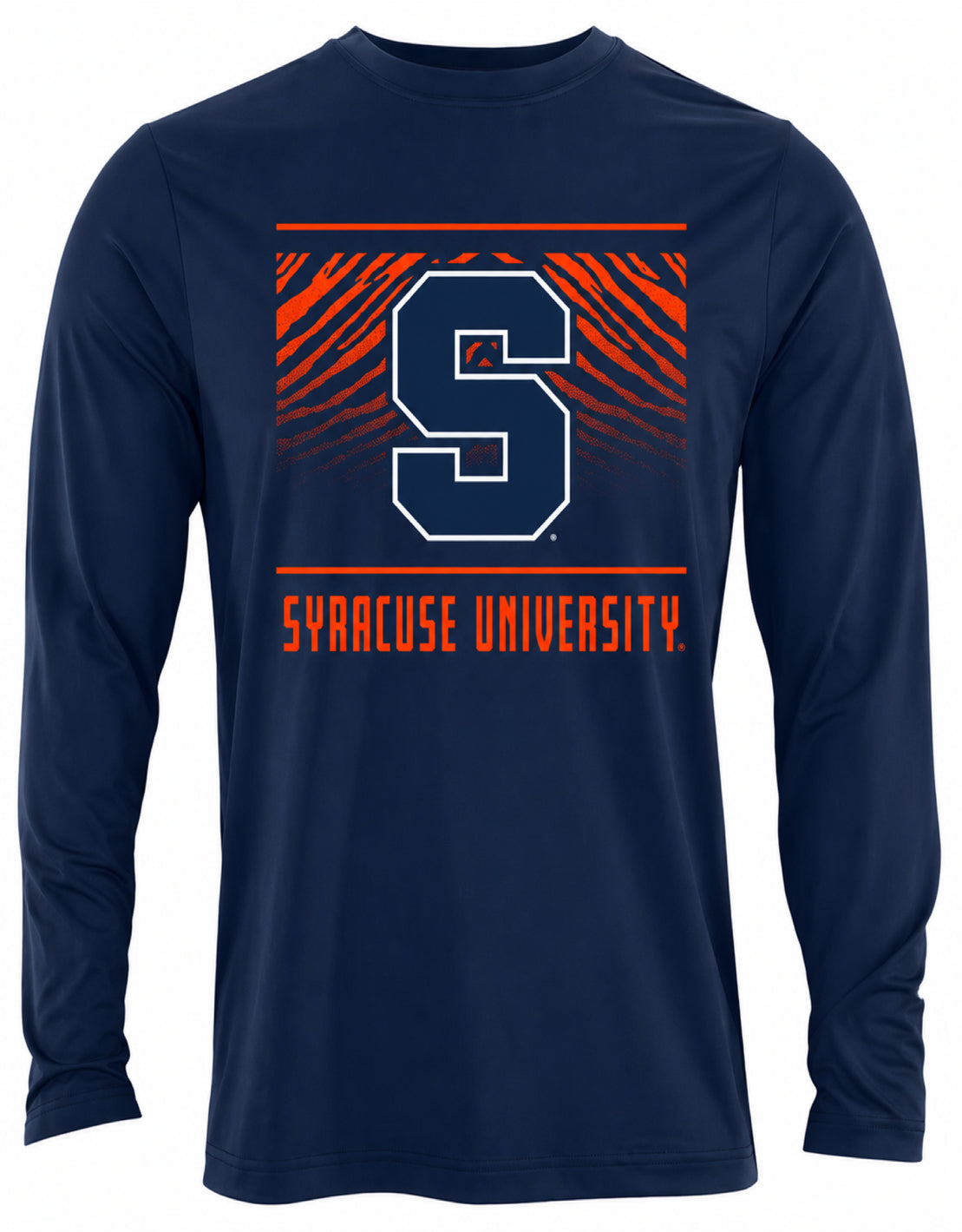 Zubaz NCAA Men's Team Color Tunnel Long Sleeve T-Shirt, Syracuse Orange