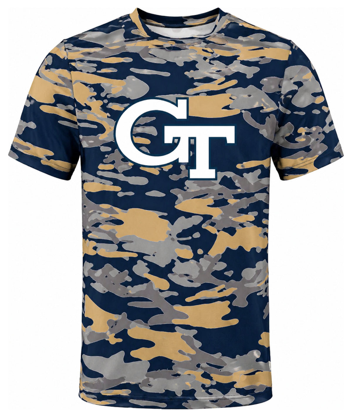 Zubaz NCAA Men's Alternate Camo Color Short Sleeve T-Shirt, Georgia Tech Yellow Jackets