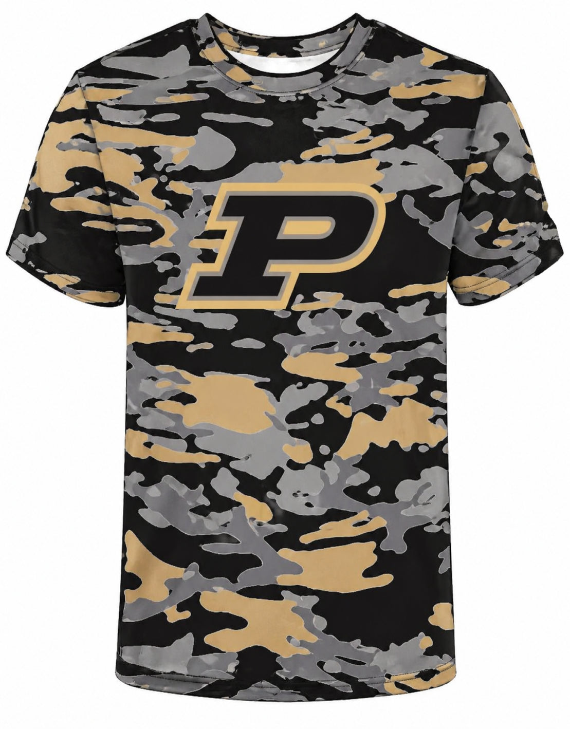 Zubaz NCAA Men's Alternate Camo Color Short Sleeve T-Shirt, Purdue Boilermakers