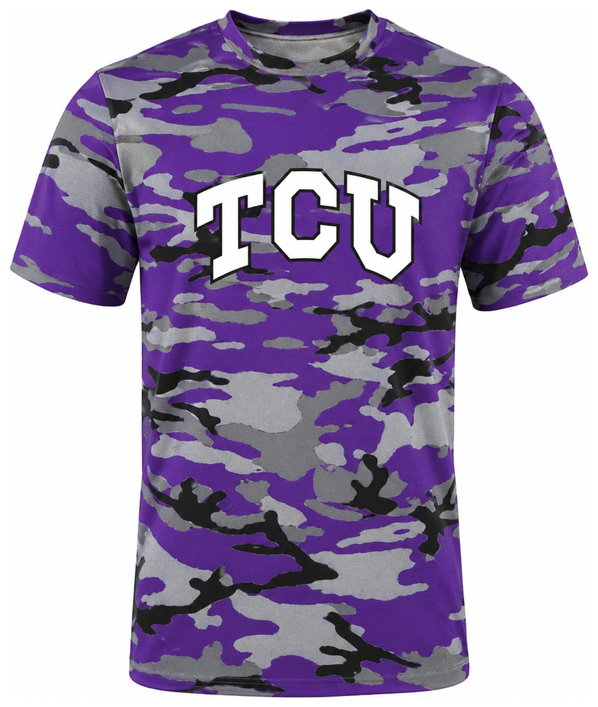 Zubaz NCAA Men's Alternate Camo Color Short Sleeve T-Shirt, TCU Horned Frogs
