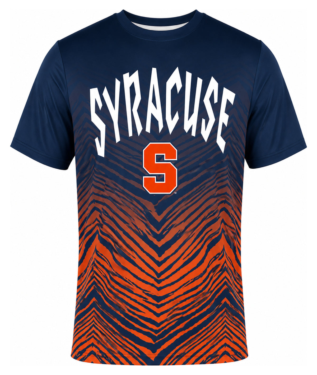 Zubaz NCAA Men's Zebra Fade Wild Card TMC Short Sleeve T-Shirt, Syracuse Orange