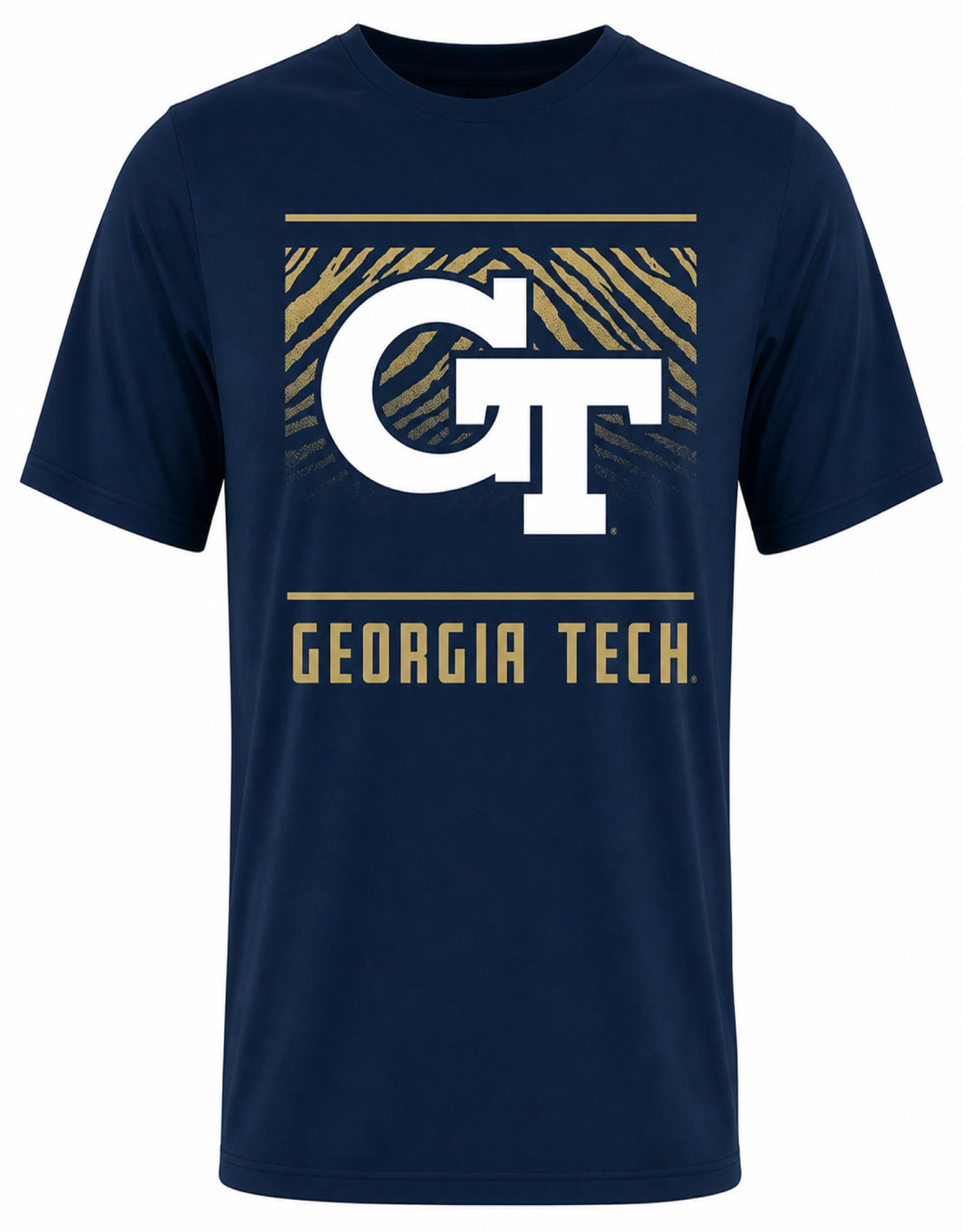 Zubaz NCAA Men's Tunnel Team Color Short Sleeve T-Shirt, Georgia Tech Yellow Jackets