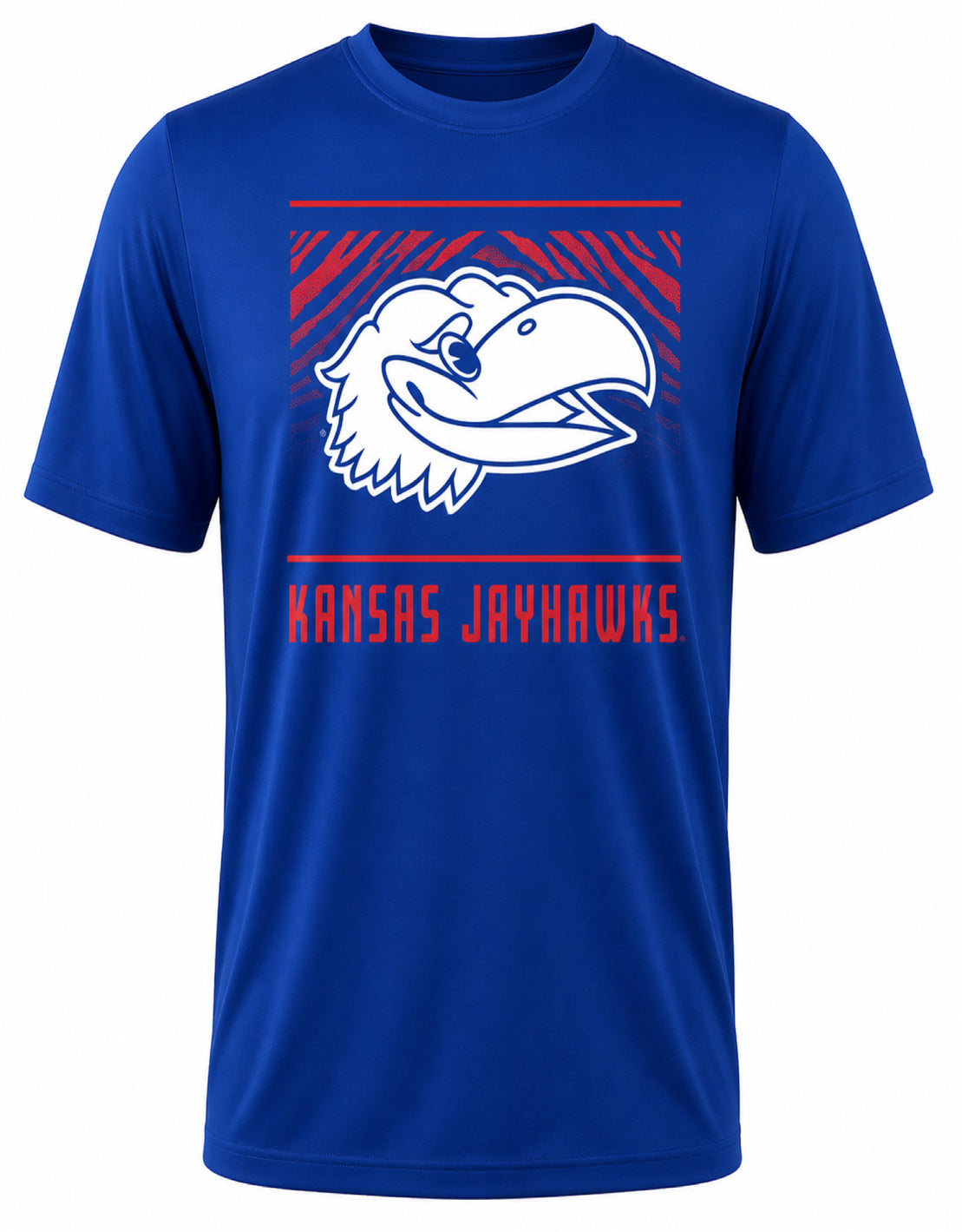 Zubaz NCAA Men's Tunnel Team Color Short Sleeve T-Shirt, Kansas Jayhawks
