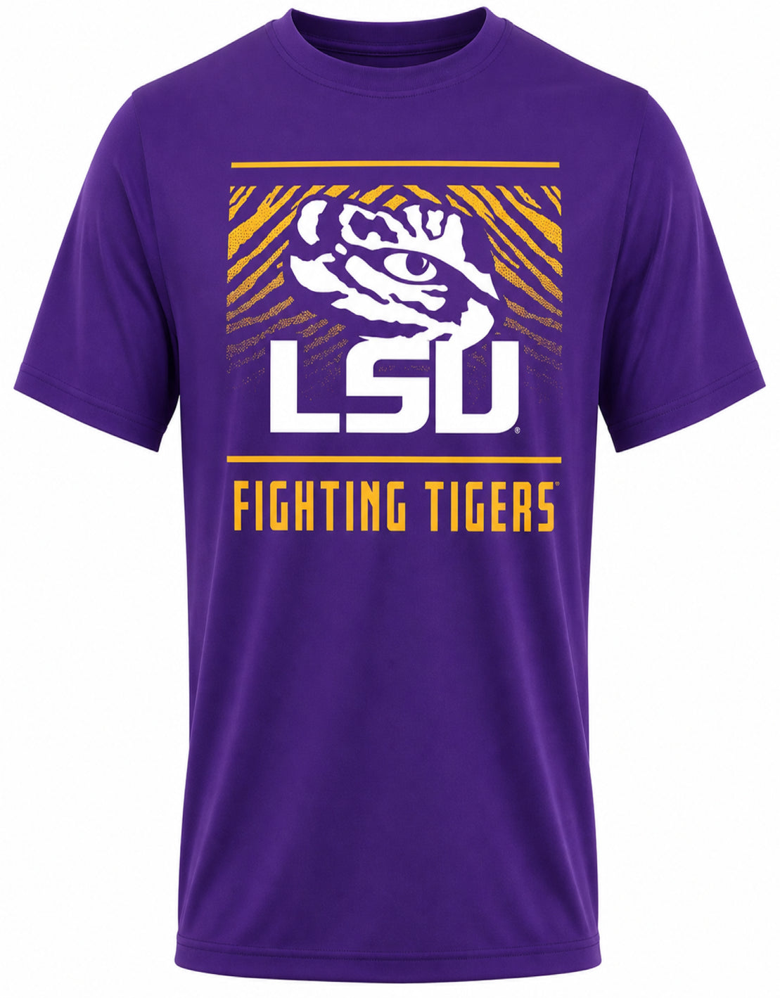 Zubaz NCAA Men's Tunnel Team Color Short Sleeve T-Shirt, LSU Tigers