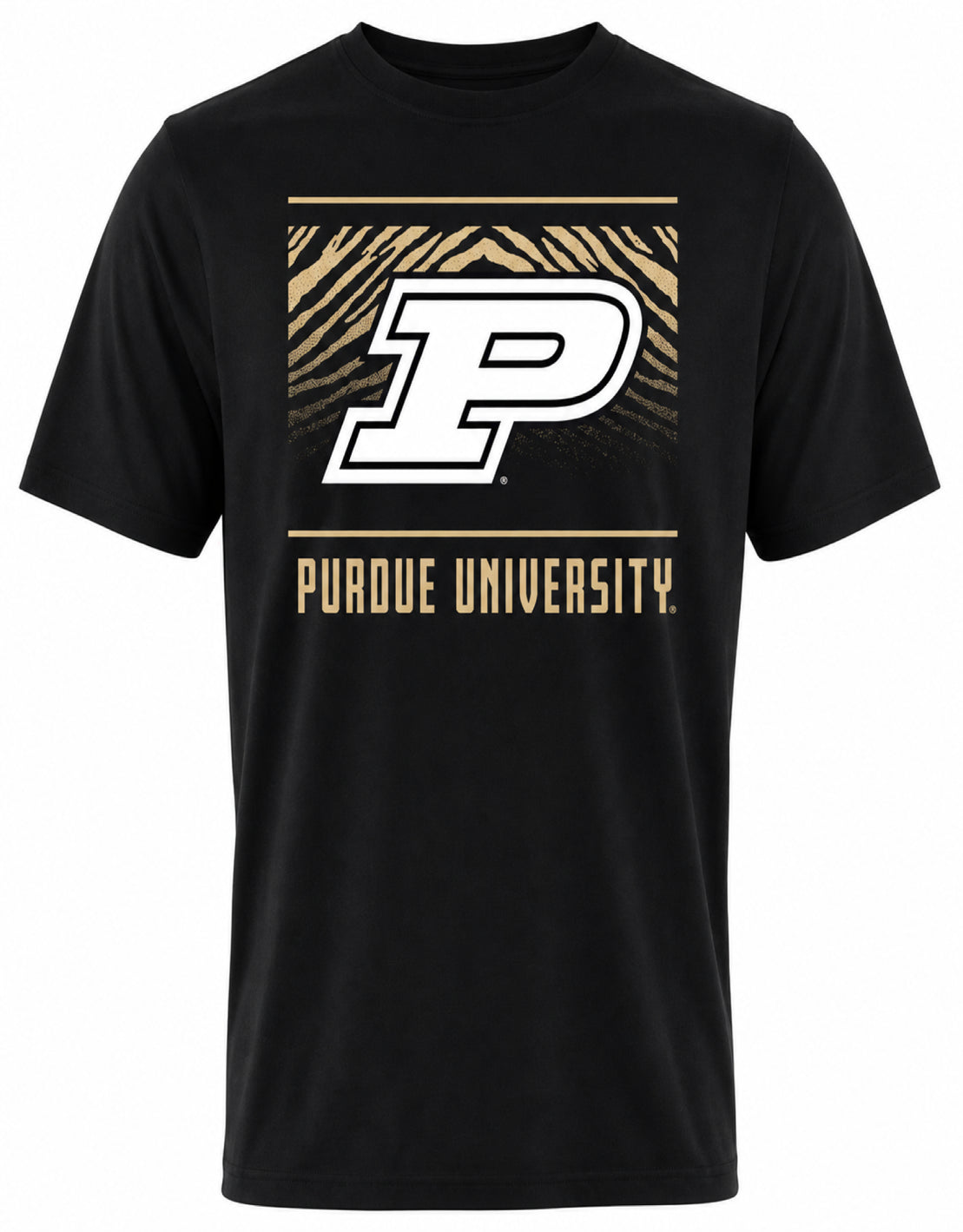Zubaz NCAA Men's Tunnel Team Color Short Sleeve T-Shirt, Purdue Boilermakers