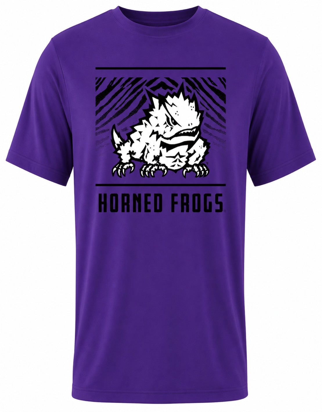 Zubaz NCAA Men's Tunnel Team Color Short Sleeve T-Shirt, TCU Horned Frogs