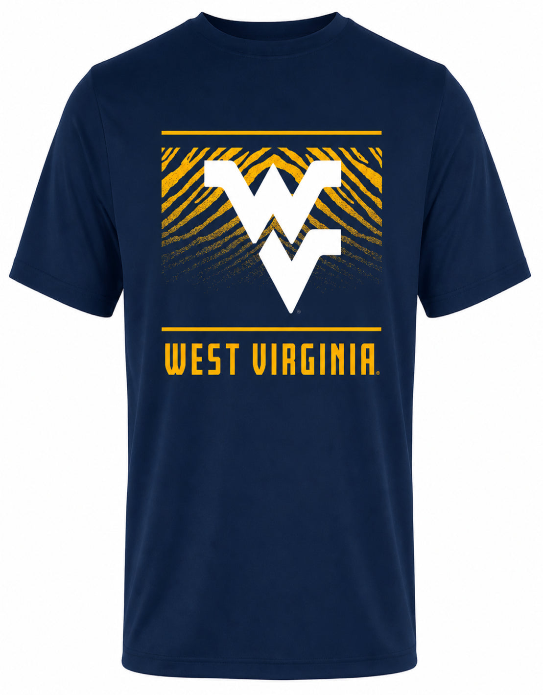 Zubaz NCAA Men's Tunnel Team Color Short Sleeve T-Shirt, West Virginia Mountaineers