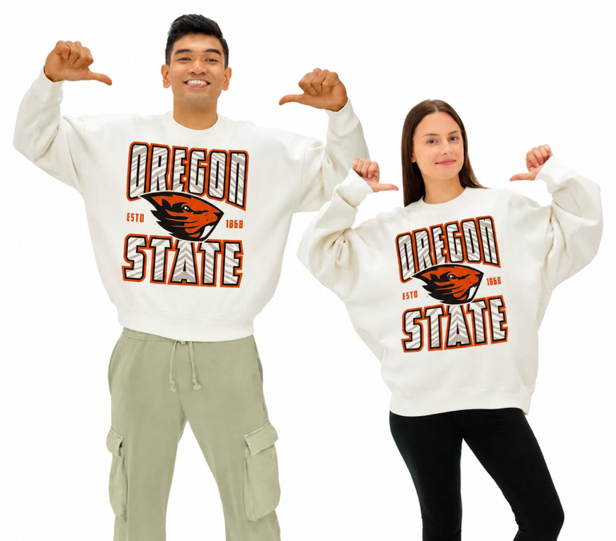 Zubaz NCAA Oregon State Beavers Unisex 2 Color Zebra 90s Vintage Helmet Crewneck Sweatshirt