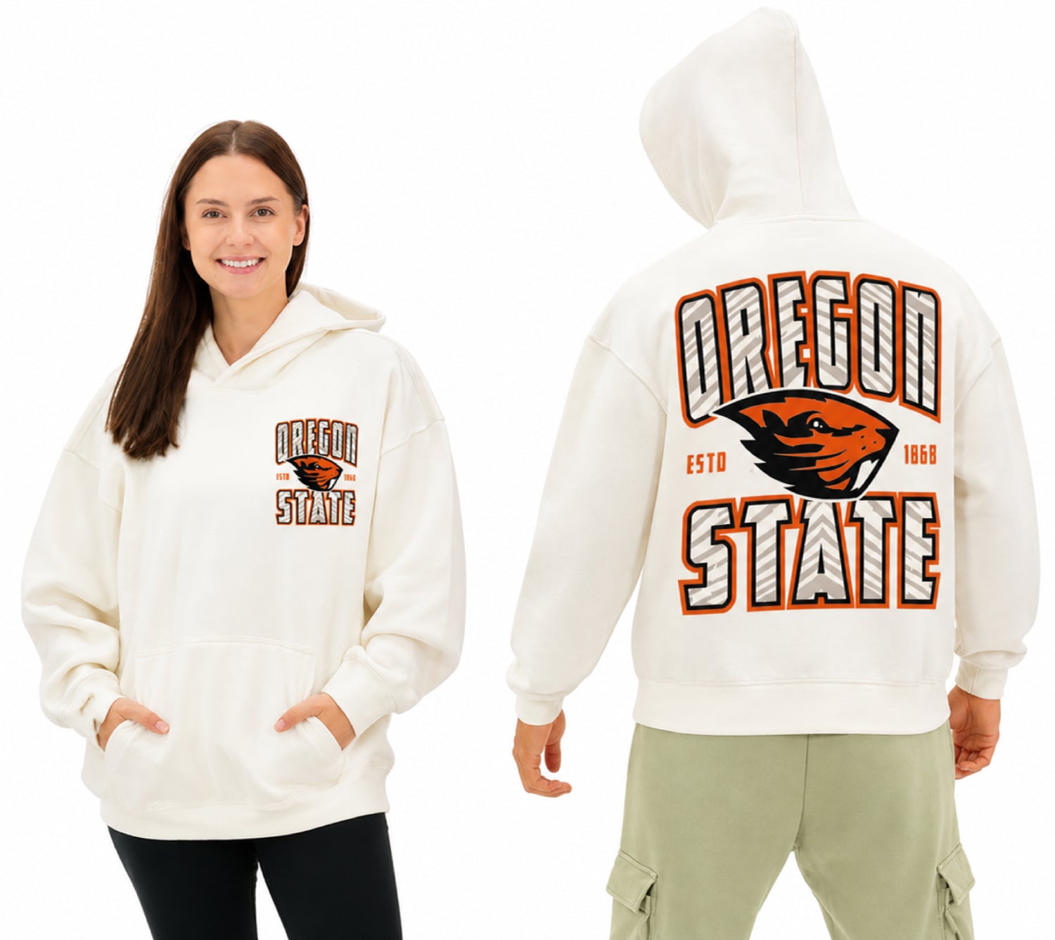 Zubaz NCAA Oregon State Beavers Unisex 2 Color Zebra 90s Vintage Helmet Hoodie