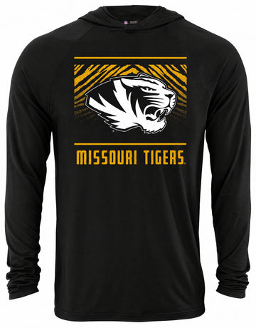Zubaz NCAA Missouri Tigers Men's Team Color Tunnel Lightweight Hoodie