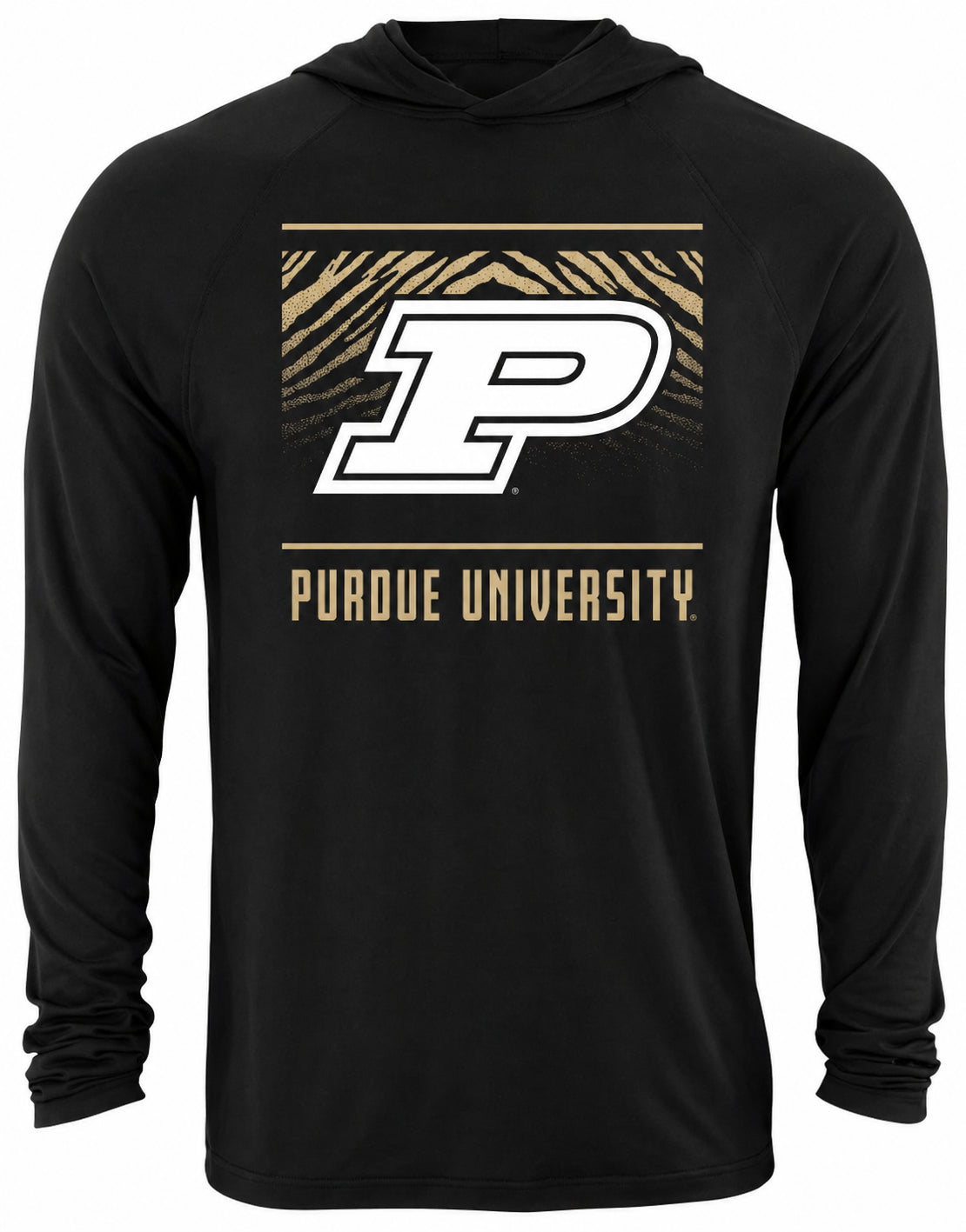 Zubaz NCAA Men's Team Color Tunnel Lightweight Hoodie, Purdue Boilermakers