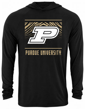 Zubaz NCAA Purdue Boilermakers Men's Team Color Tunnel Lightweight Hoodie