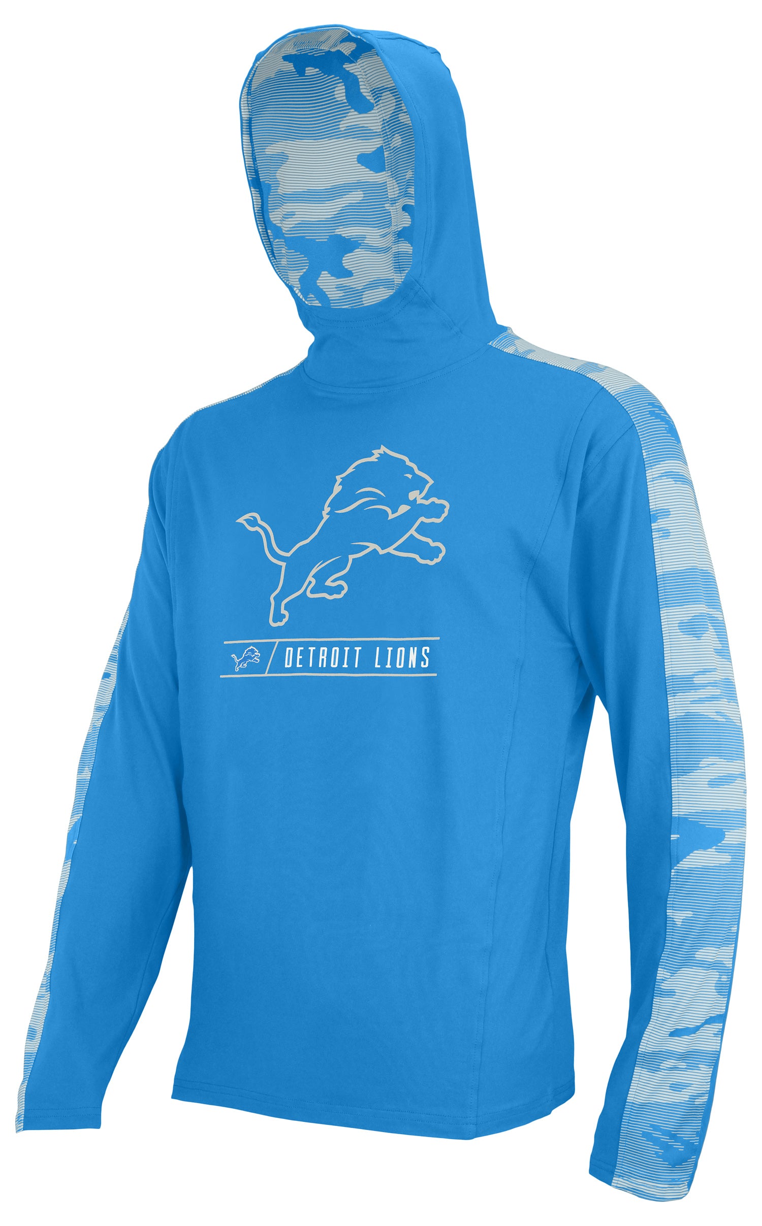 Zubaz NFL Men's Detroit Lions Elevated Lightweight Hoodie W/ Camo Accents