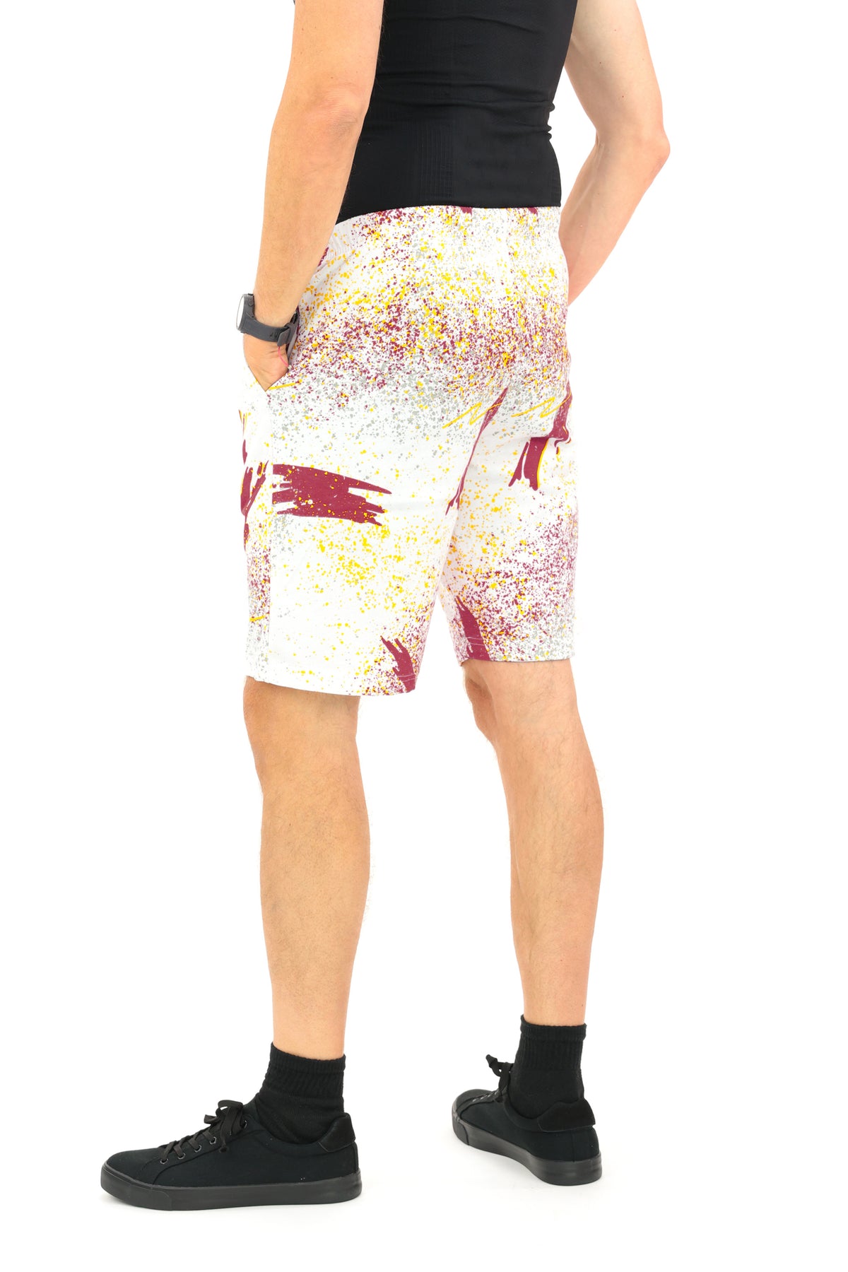 Zubaz NFL Adult Unisex Z88 Embroidered Confetti 3 Team Color Shorts, Washington Commanders