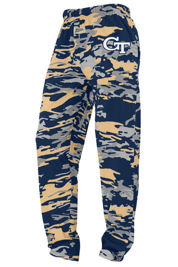 Zubaz NCAA Georgia Tech Yellow Jackets Unisex Alternate Camo Z88 Embroidered Pants