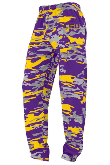 Zubaz NCAA LSU Tigers Unisex Alternate Camo Z88 Embroidered Pants