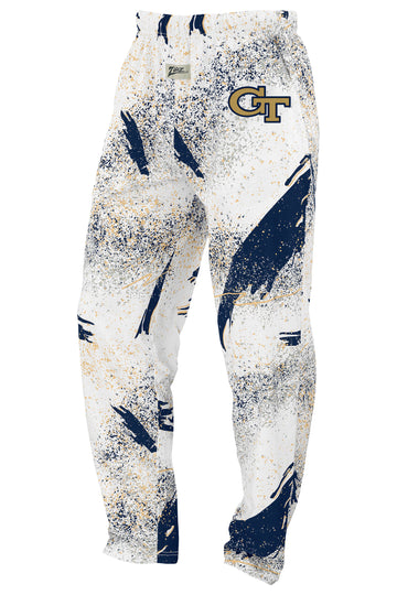 Zubaz NCAA Georgia Tech Yellow Jackets Unisex Confetti 3 Color Z88 Embroidered Pants