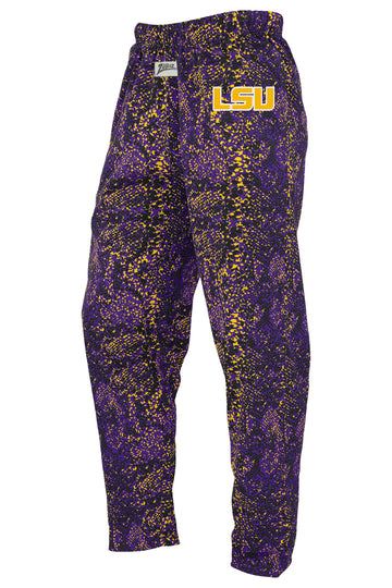 Zubaz NCAA LSU Tigers Unisex Post Pattern Z88 Embroidered Pants