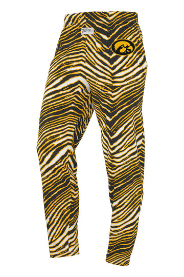 Zubaz NCAA Iowa Hawkeyes Unisex 3 Color Zebra Z88 Embroidered Pants