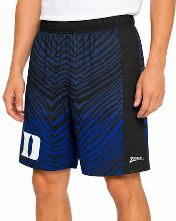 Zubaz NCAA Duke Blue Devils Men's 7-Inch Fade Primary Stacked Text Shorts