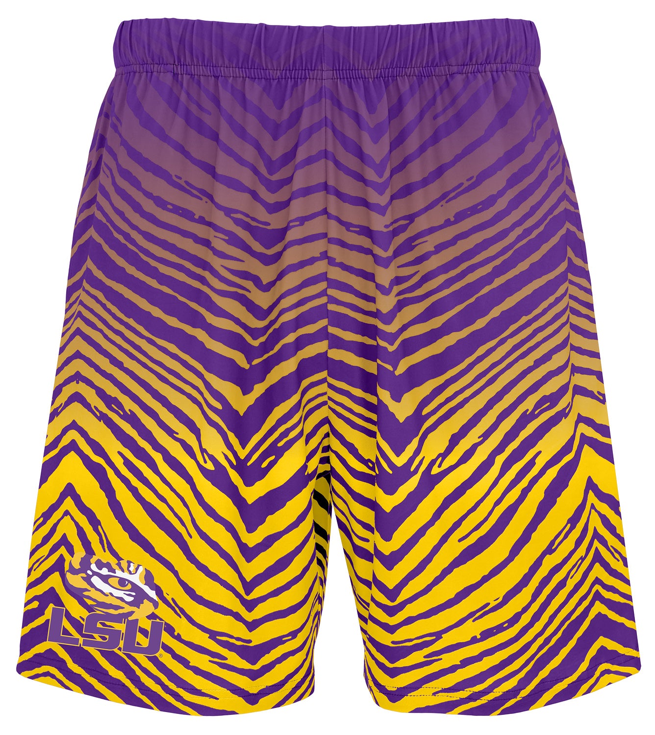 Zubaz NCAA LSU Tigers Men's 7-Inch Fade Primary Stacked Text Shorts