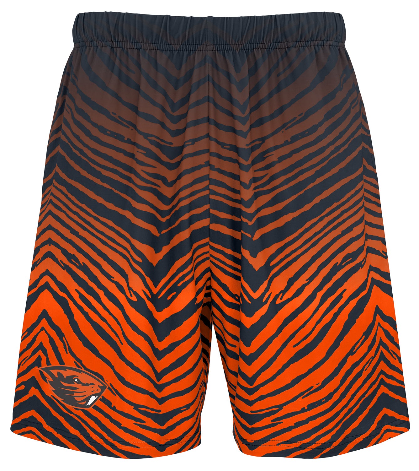 Zubaz NCAA Oregon State Beavers Men's 7-Inch Fade Primary Stacked Text Shorts