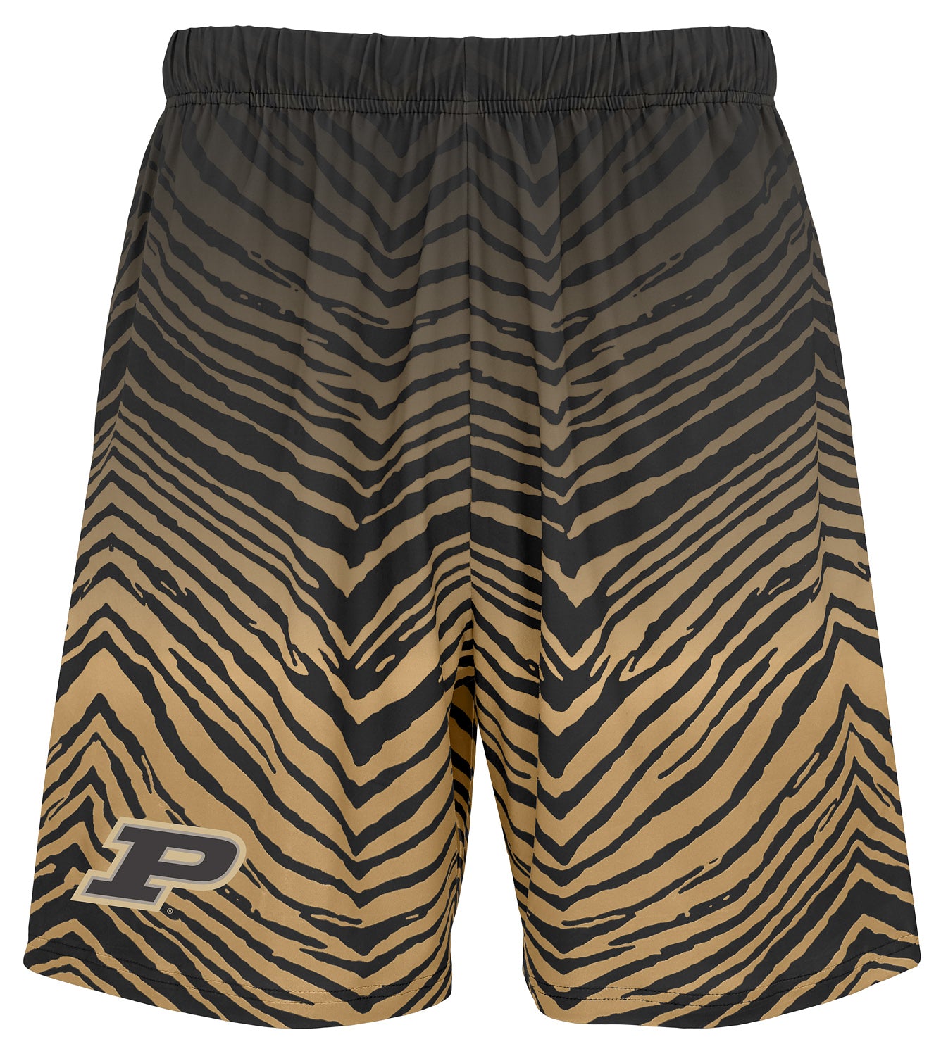 Zubaz NCAA Purdue Boilermakers Men's 7-Inch Fade Primary Stacked Text Shorts