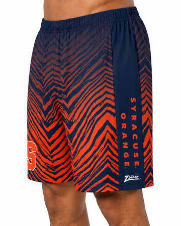 Zubaz NCAA Syracuse Orange Men's 7-Inch Fade Primary Stacked Text Shorts