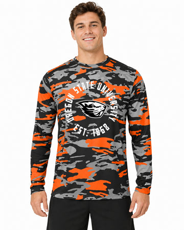 Zubaz NCAA Oregon State Beavers Men's Alternate Camo Established Long-Sleeve T-Shirt