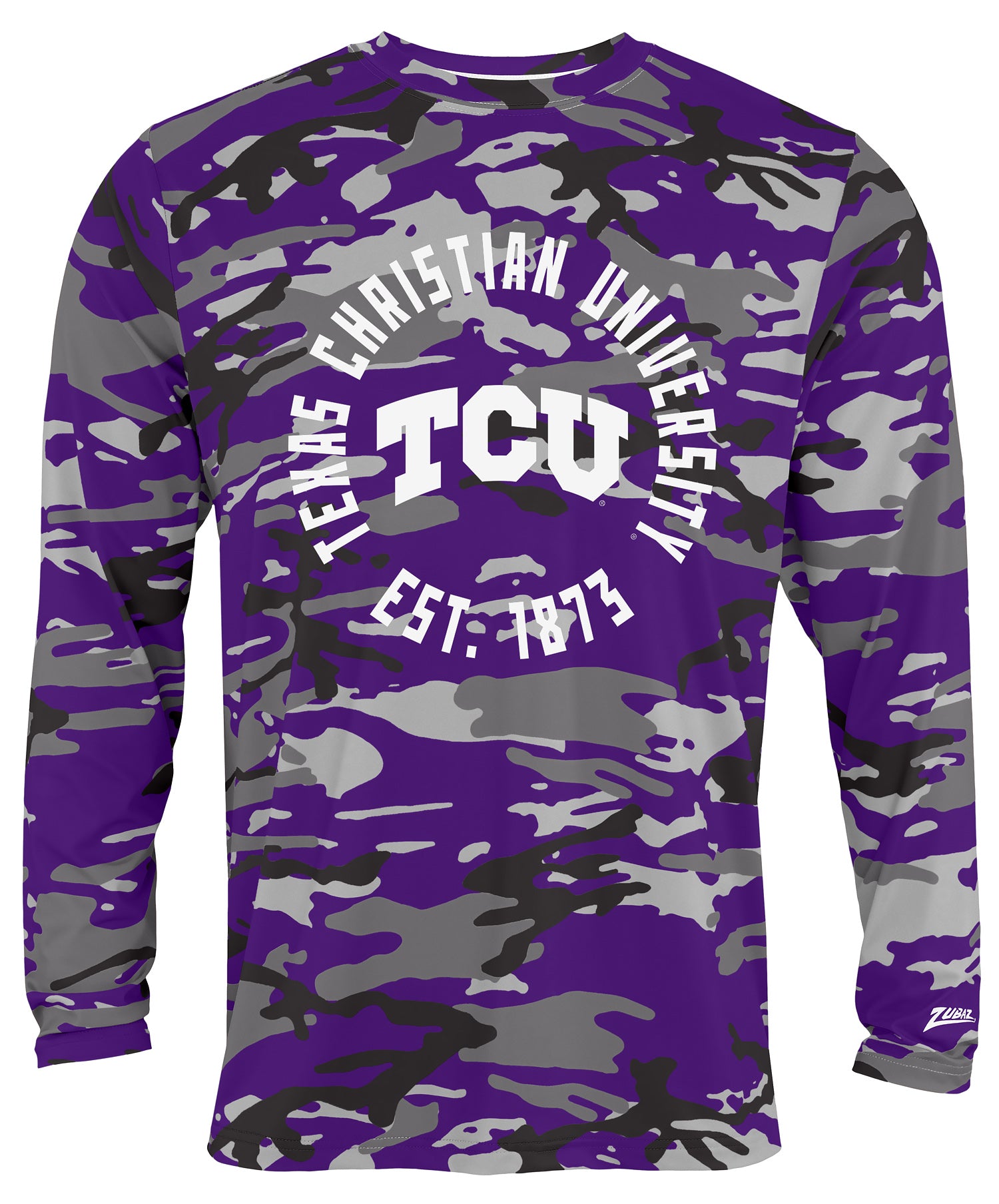 Zubaz NCAA Men's Alternate Camo Established Long Sleeve T-Shirt, TCU H