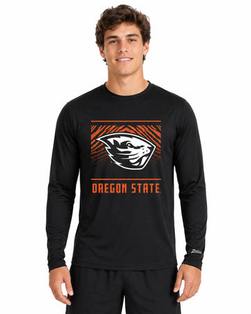 Zubaz NCAA Men's Team Color Tunnel Long Sleeve T-Shirt, Oregon State Beavers