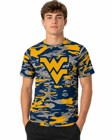 Zubaz NCAA Men's Alternate Camo Color Short Sleeve T-Shirt, West Virginia Mountaineers