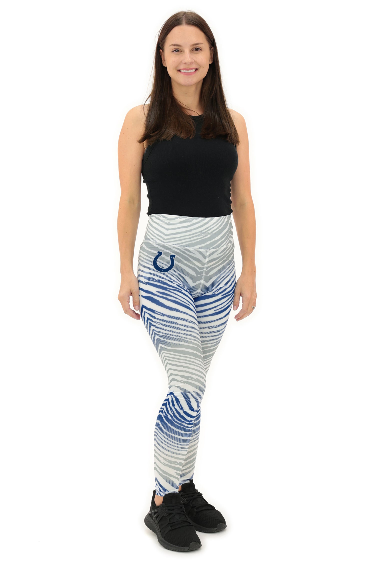 Zubaz NFL Women's Primary Logo Zebra Ombre Leggings, Indianapolis Colts