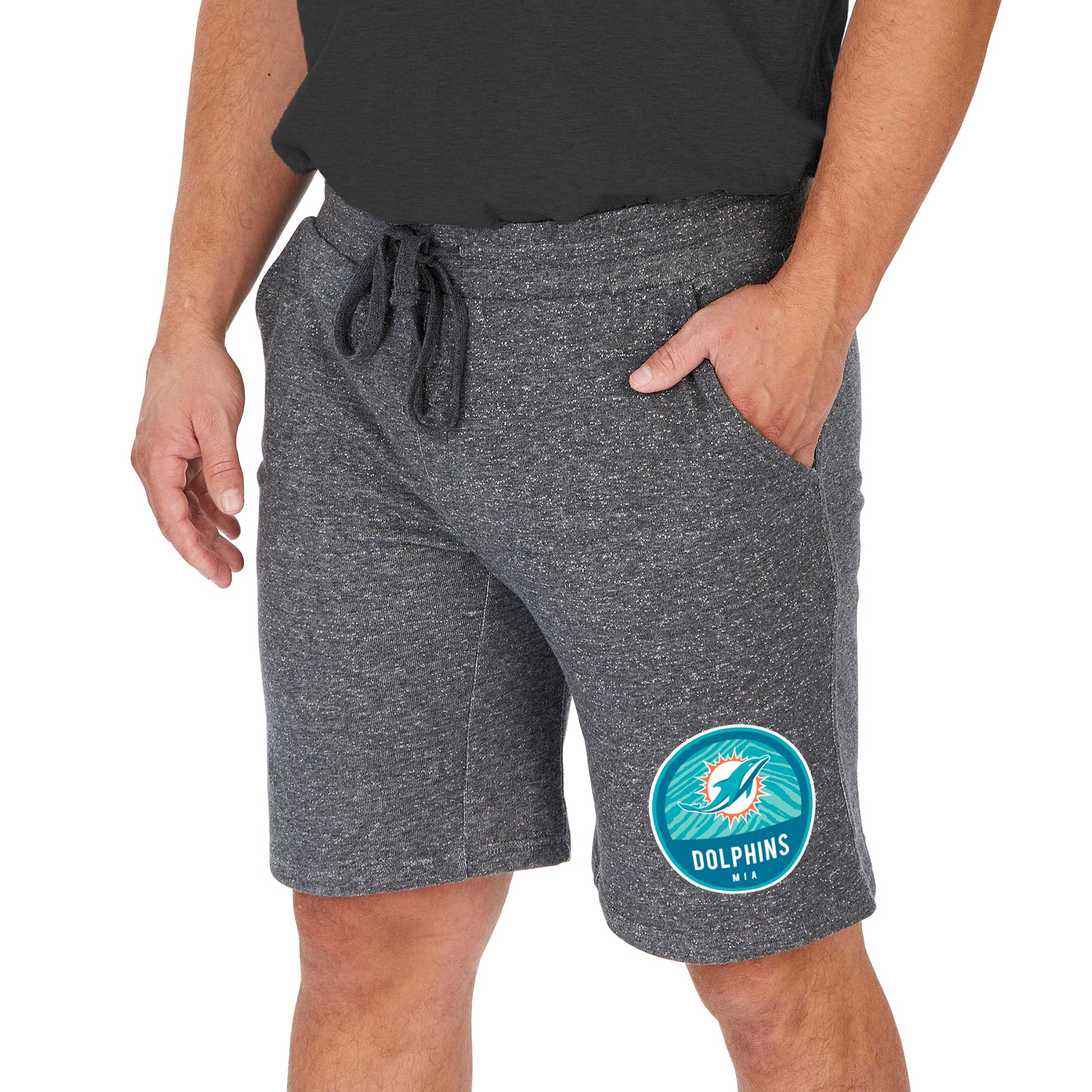 Zubaz NFL Men's Miami Dolphins Sweat Short With Draw String, Gray