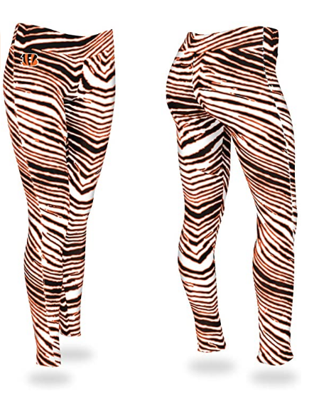 Zubaz NFL Women's Cincinnati Bengals Zebra Print Legging Bottoms