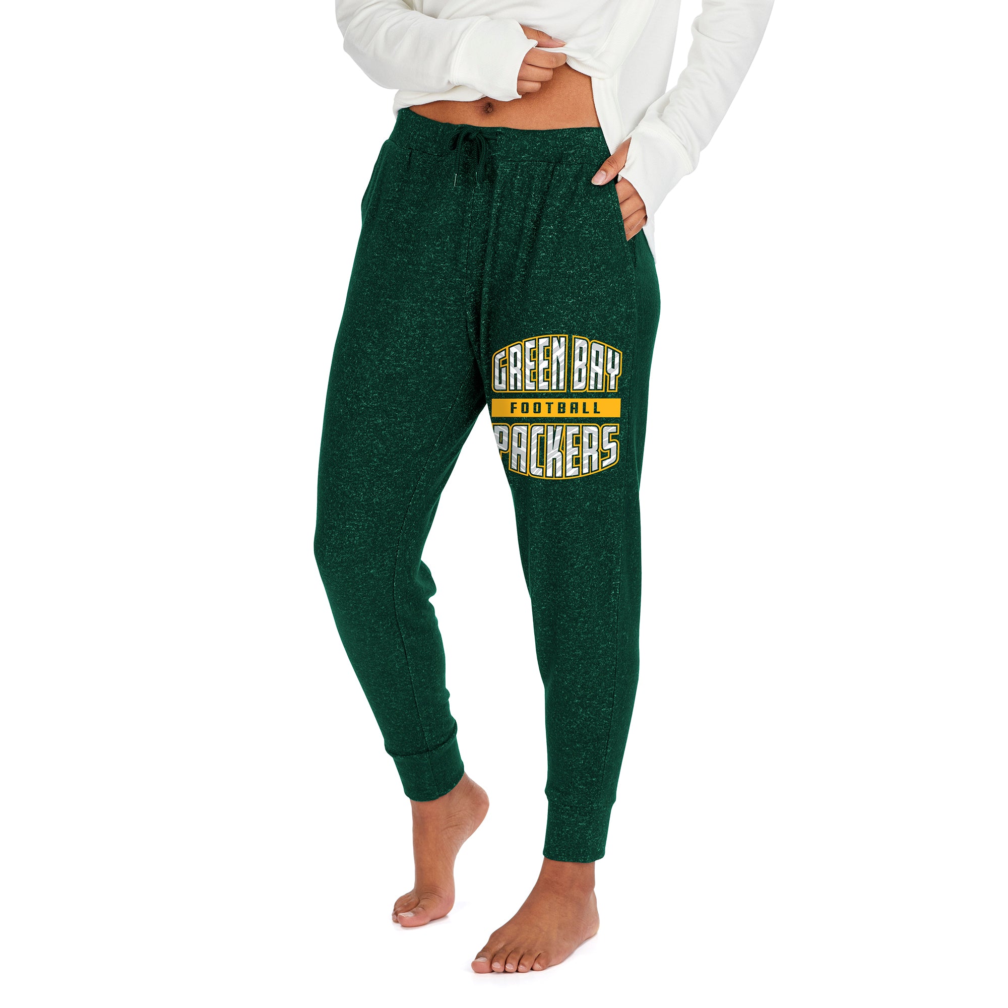 Zubaz Women's NFL Green Bay Packers Marled Lightweight Jogger Pant