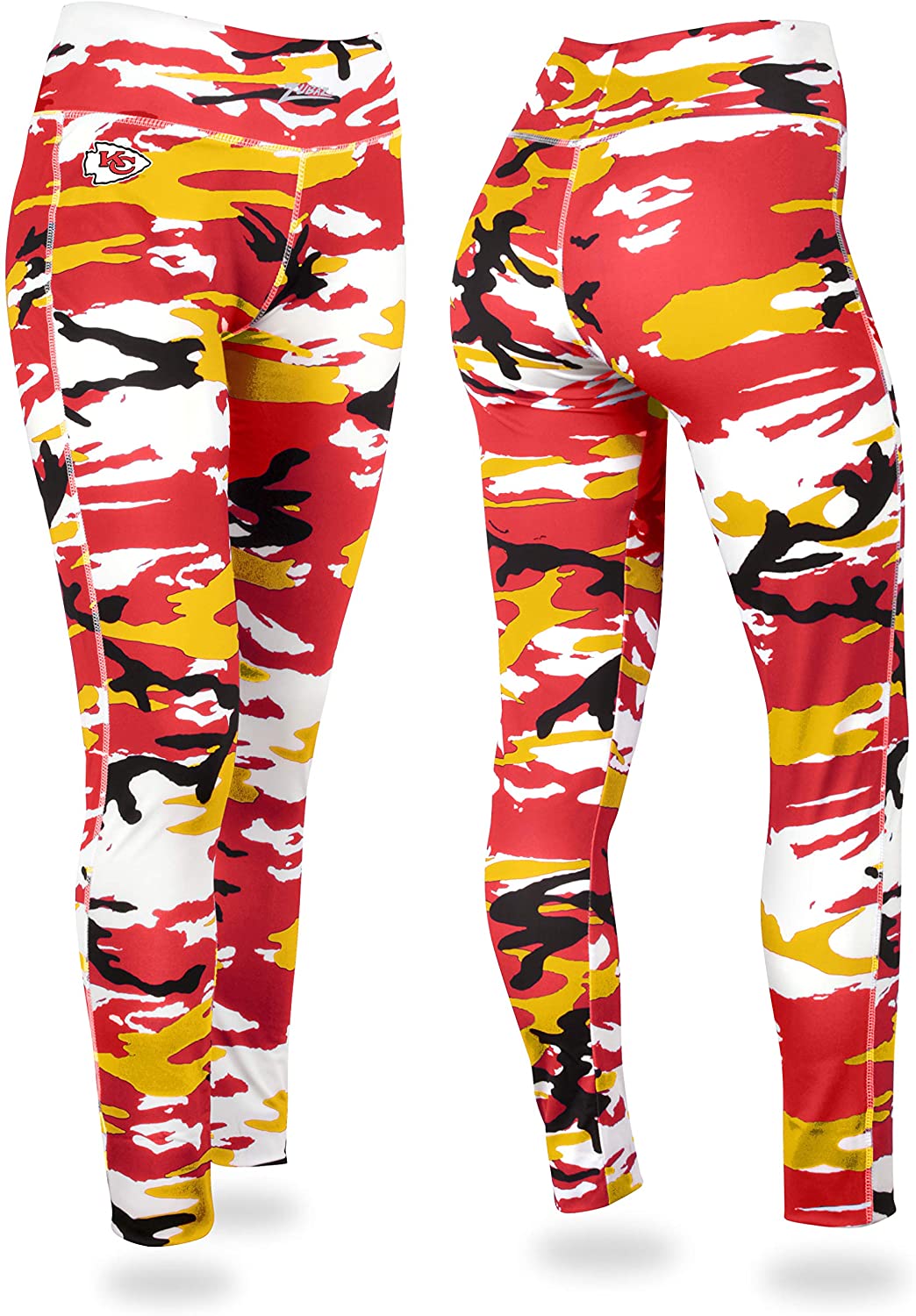 Zubaz Kansas City Chiefs NFL Women's Camo Print Legging, Red/Gold
