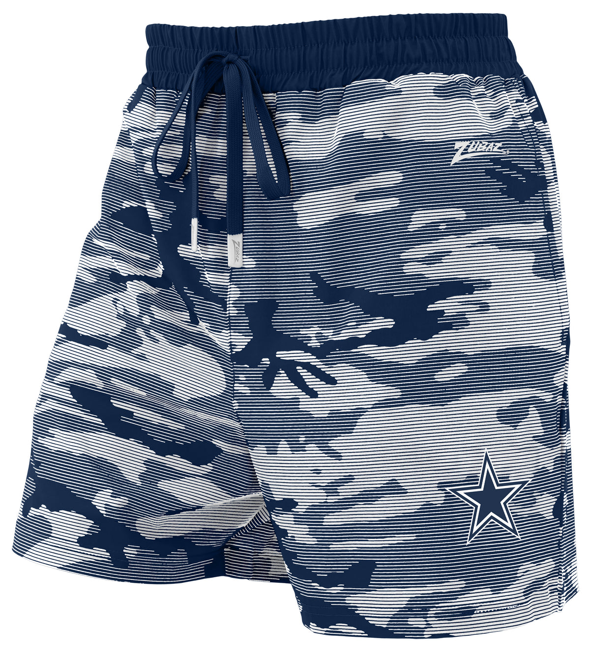 Zubaz NFL Dallas Cowboys Men's Camo Line 5-Inch Compression Shorts with Gray Liners