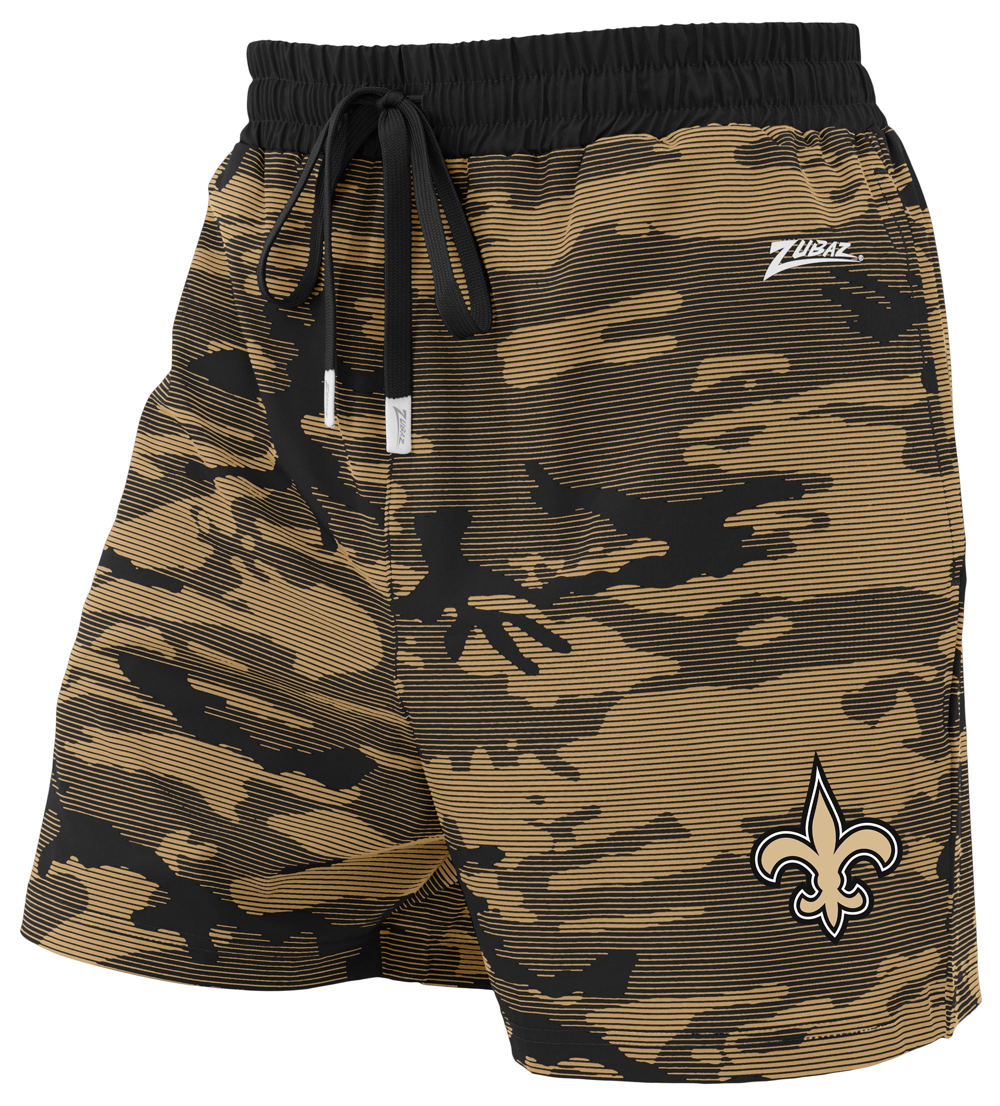 Zubaz NFL New Orleans Saints Men's Camo Line 5-Inch Compression Shorts