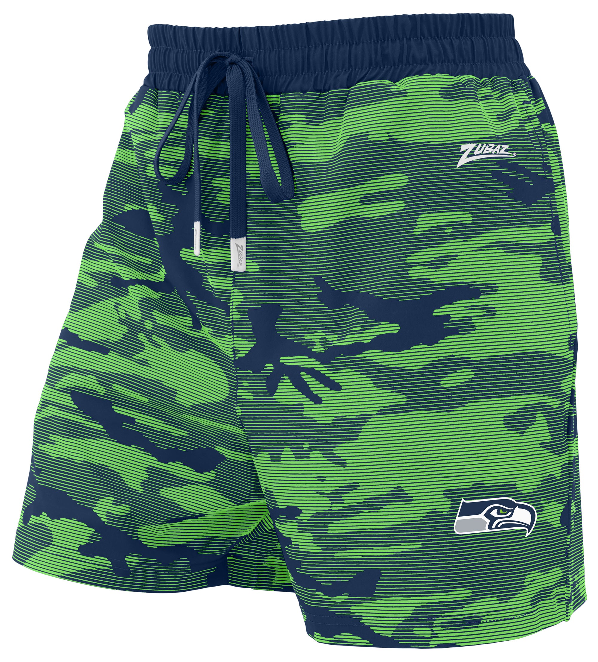Zubaz NFL Seattle Seahawks Men's Camo Line 5-Inch Compression Shorts